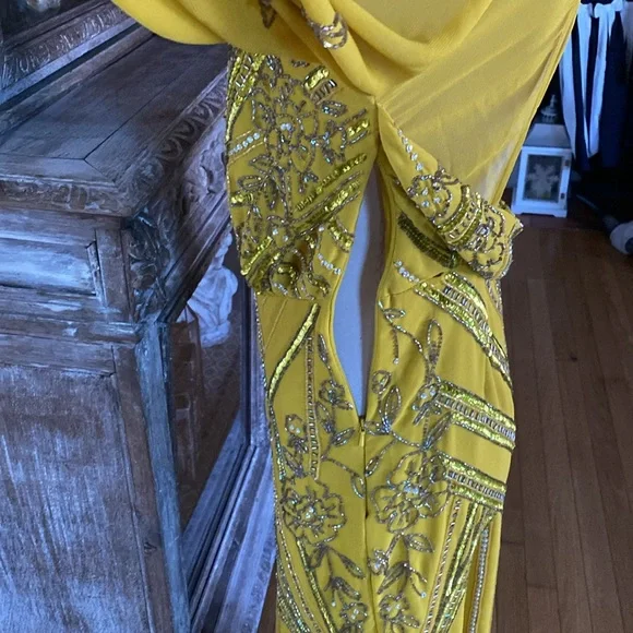 ASOS BEADED SPECIAL OCCASION LONG SLEEVE DRESS OPEN BACK 4 NEW - Picture 8 of 11